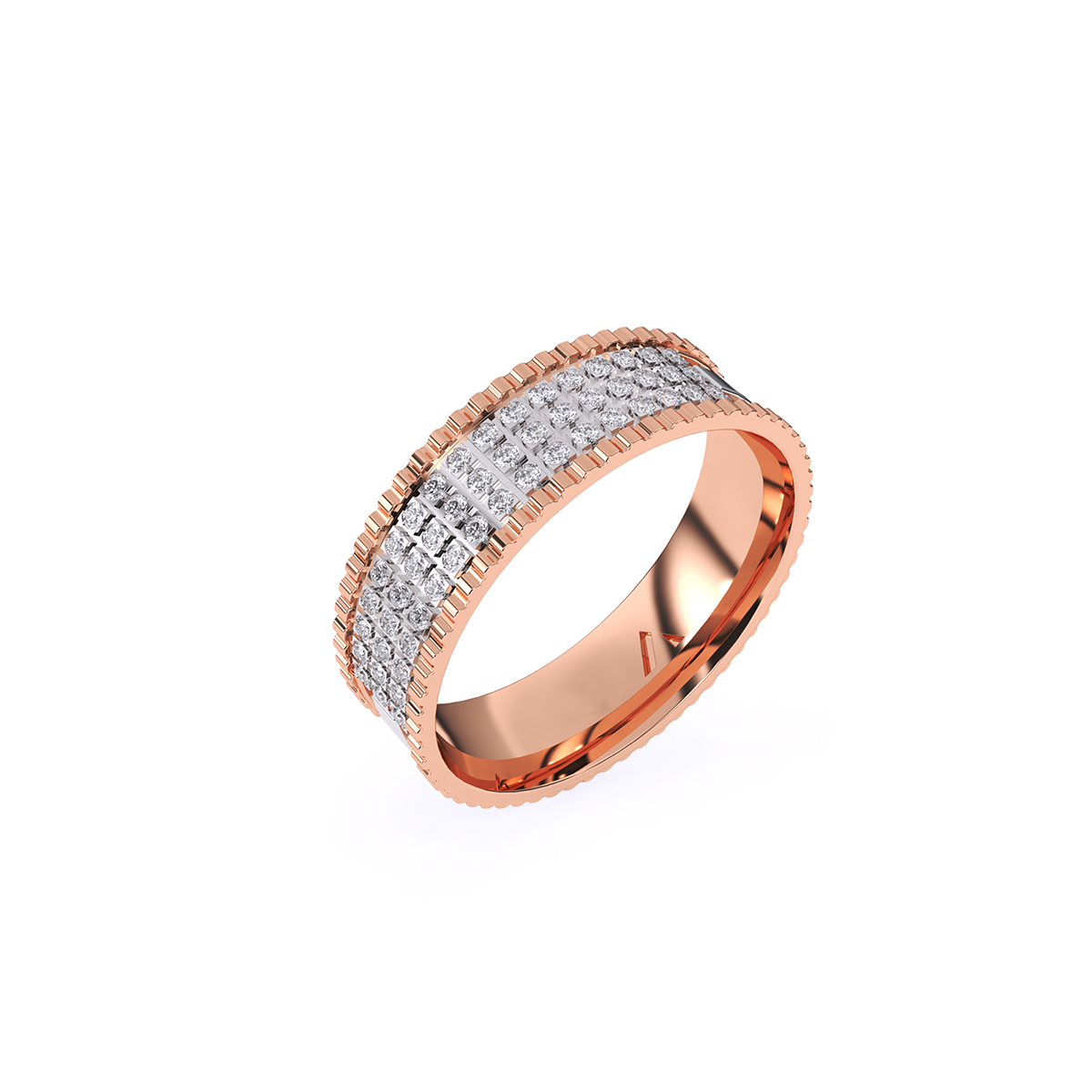 Round Full Eternity Men's Wedding Band